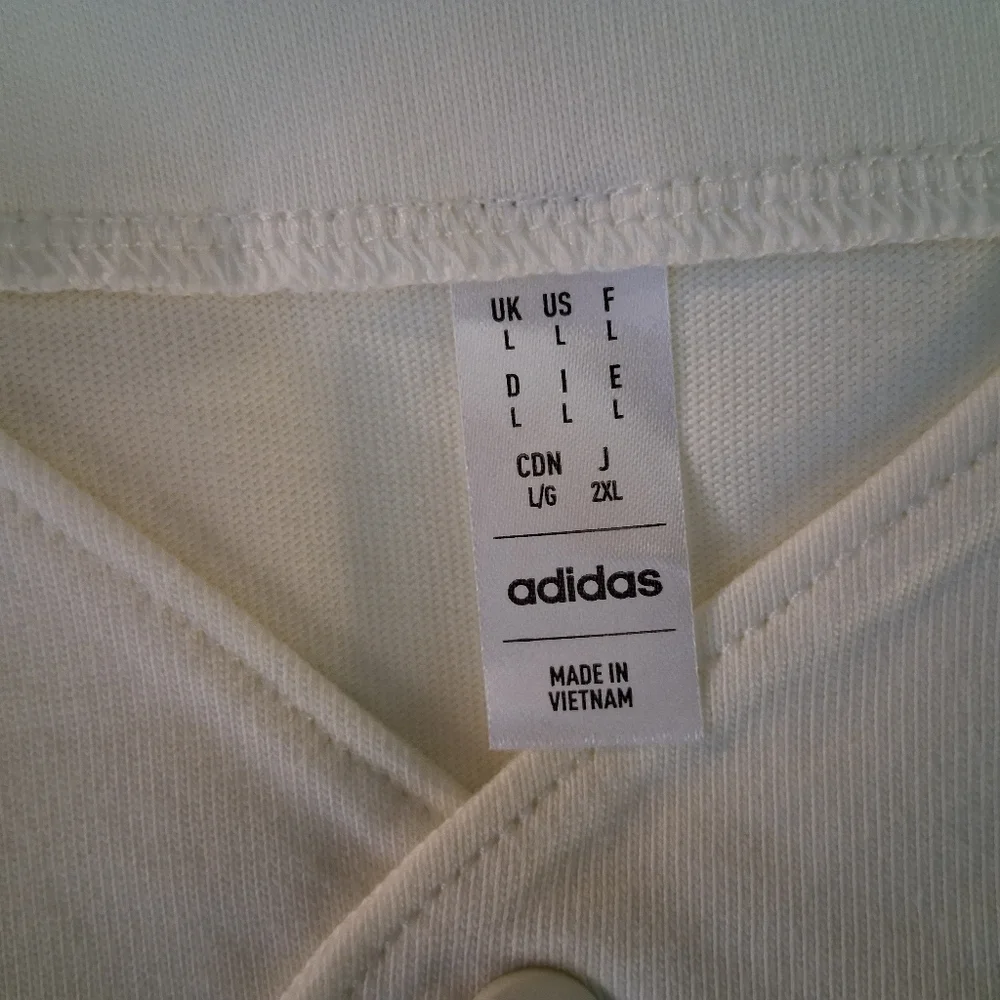 Adidas Men's Cream and Green Jersey